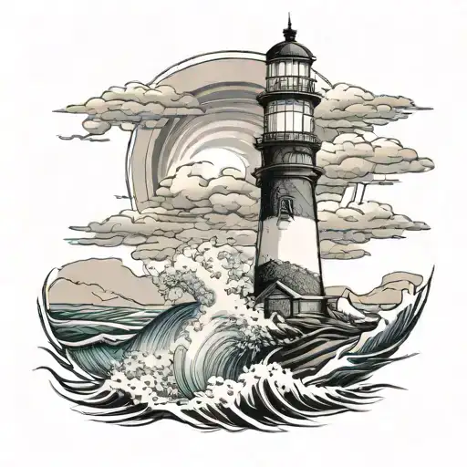 Lighthouse Ocean Waves