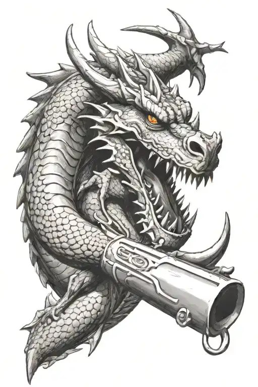 Dragon That Handle Two Ak47 In Both Hands