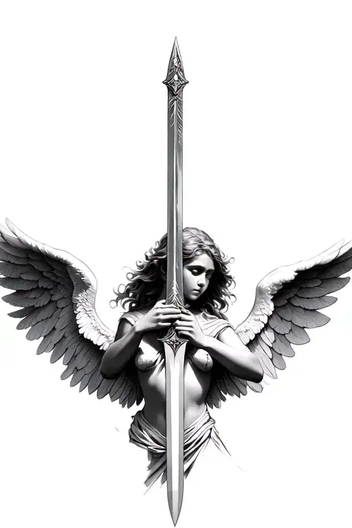 Angel Holding A Sword