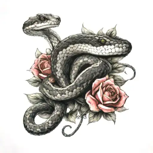 Snake And Roses