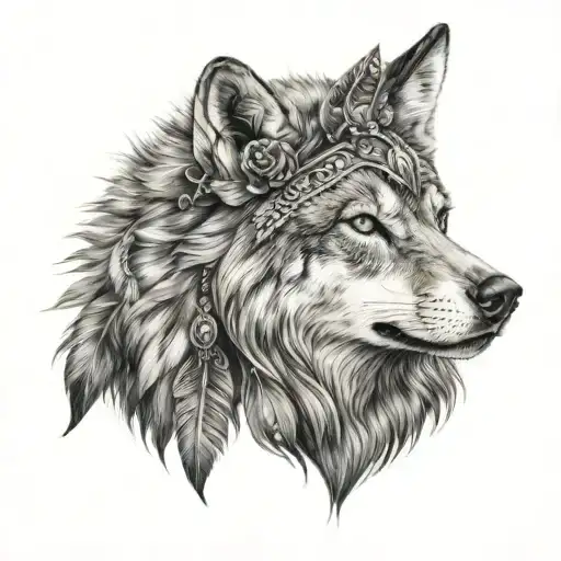 Female With Wolf Headdress