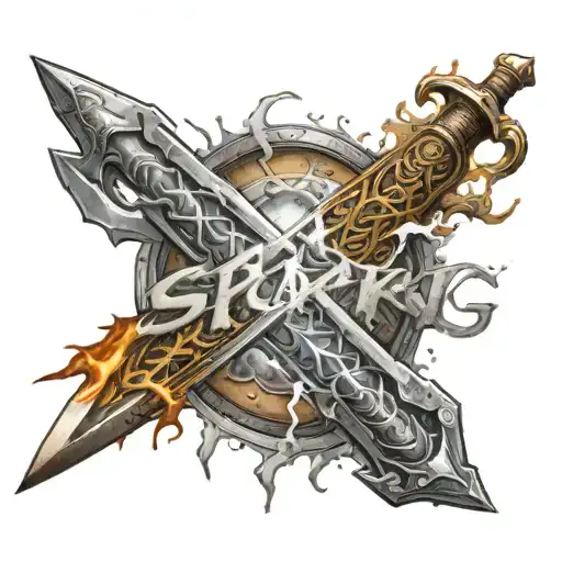 Spark Name In Lightening Format With Aesclapian Sword