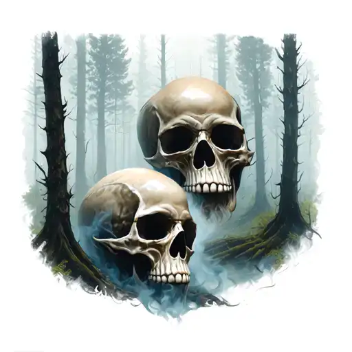 Smoke Skulls Forest Scene