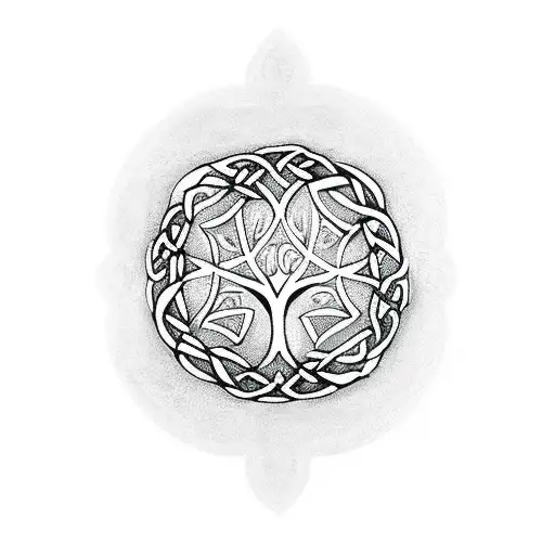Celtic Tree Ying And Yang Lion Hourglass Fire Cherry Blossom