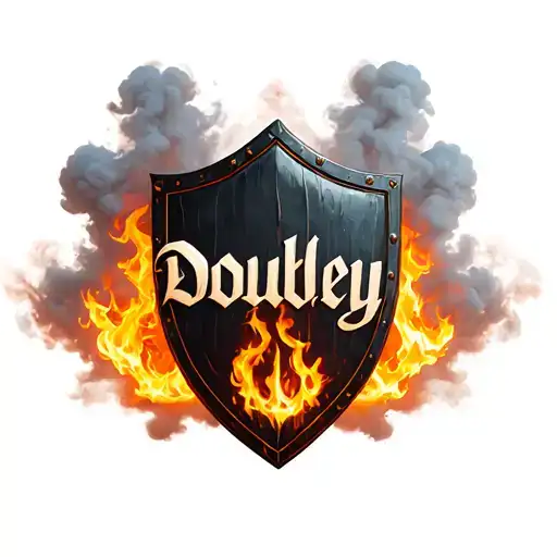 Name Doubley On A Shield With Fire And Smoke