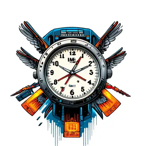 Back To The Future Clock With With Flying Delorean