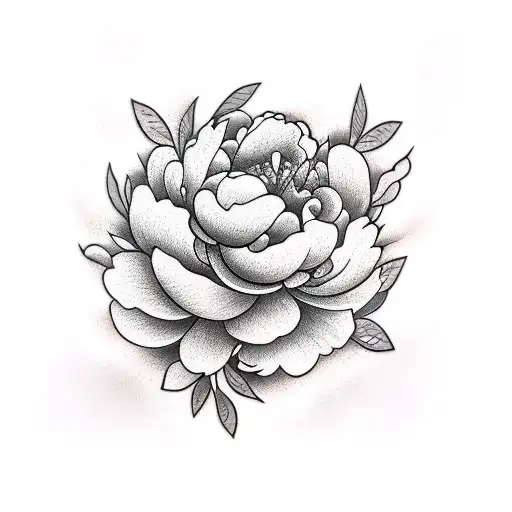Peony Arm Tattoo Diamond Shape