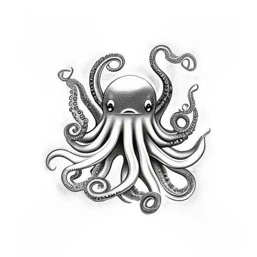 Octopus In Front Of Sun Rays