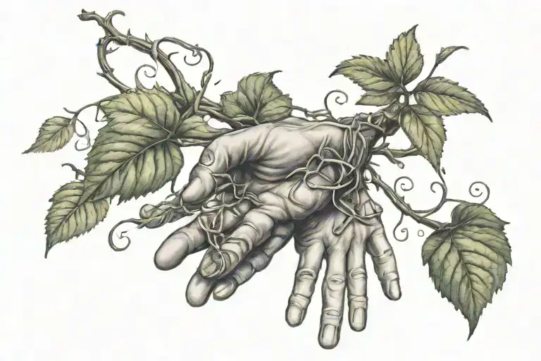 Gods Hand With A Vine On It