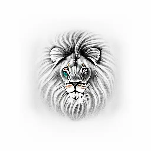 Lion With Two Cubs With The Word Masterpiece