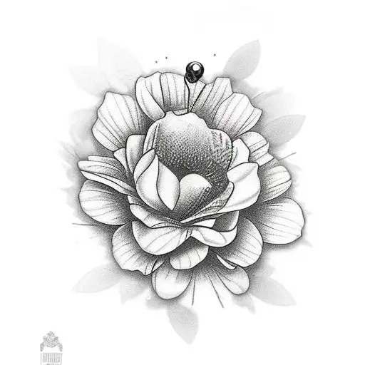 Honey Suckle Flower Black And Grey