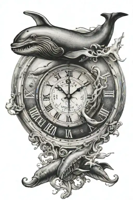 Sperm Whale Banksy Girl Clock