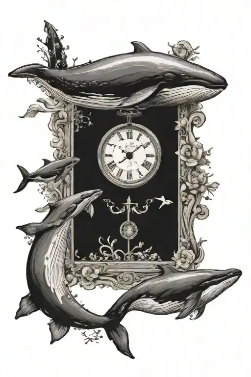 Whale Banksy Girl Clock