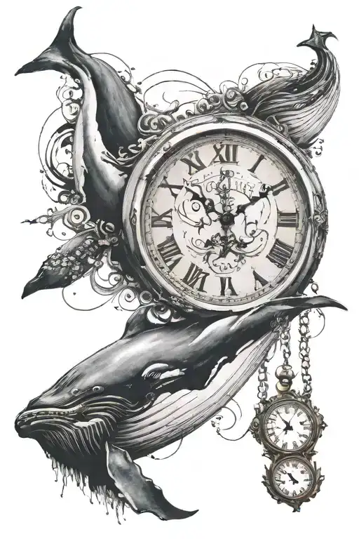 Whale Banksy Girl Dissollving Clock