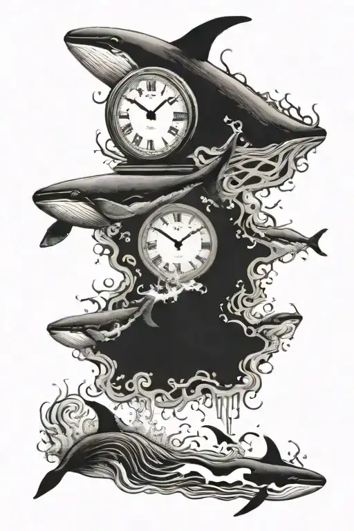 Whale Banksy Girl Clock Dissollving