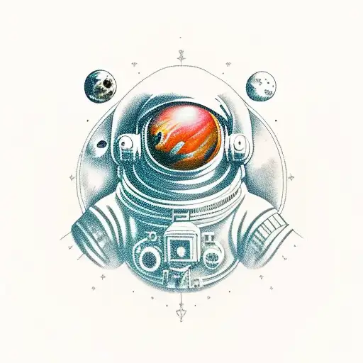 A Black And Grey Realistic Style Cosmonaut Exploring Outer Space