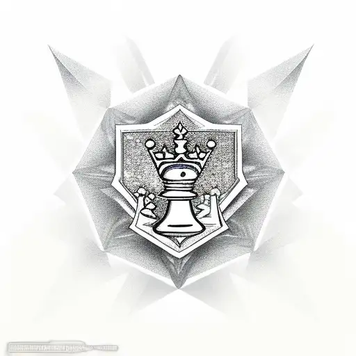 Diamond Shape With King Chess Piece