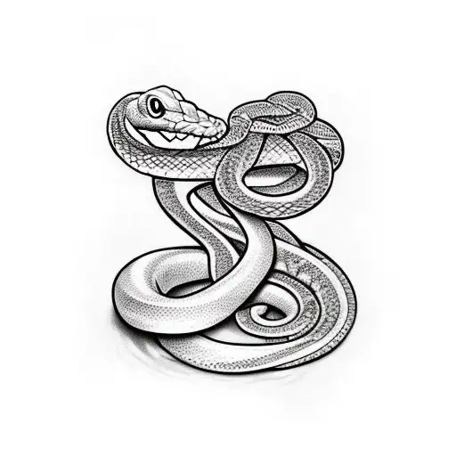 Snake Rapped Around An X