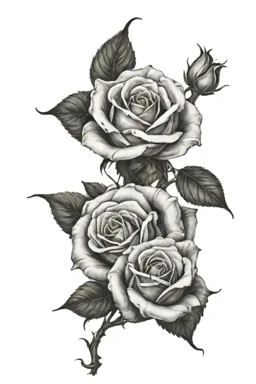 Woman Holding A Rose Intertwined