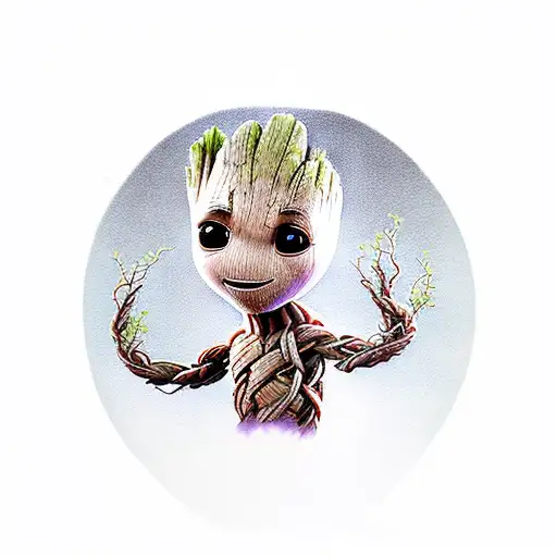 Baby Groot With Long Branches Like Veins