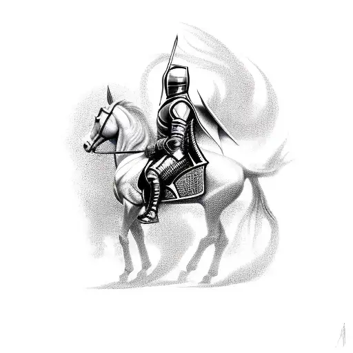 Knight On The Horse In Battle
