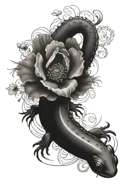 Salamander And Poppy