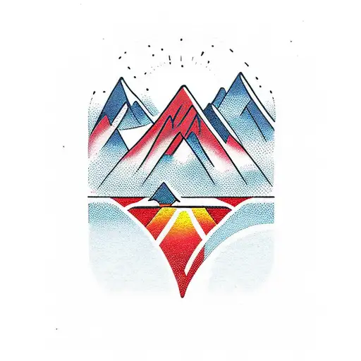 Sunset Over Mountains