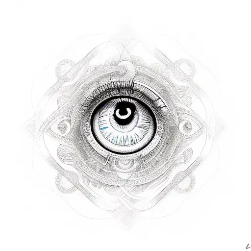 Abstract Eye With Intricate Geometric Patterns