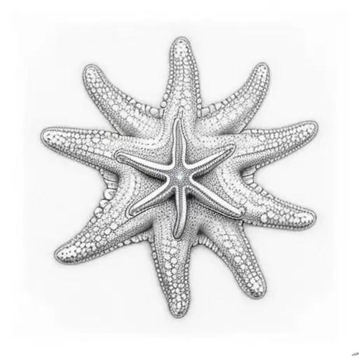 A Realistic Starfish With Waves Crashing In The Background