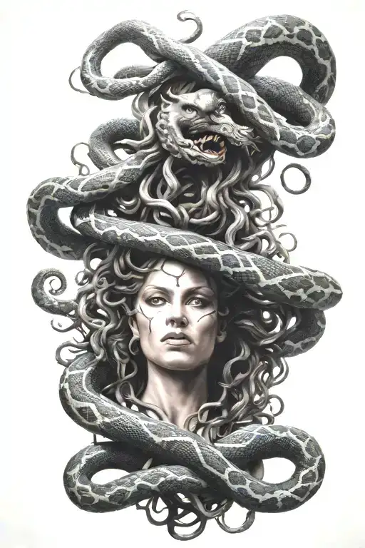 Medusa With Snakes Coming