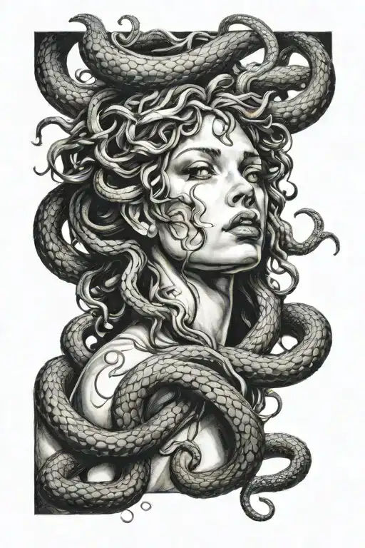 Medusa With Snakes In The Ands