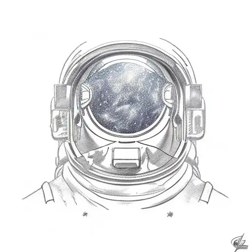 Astronaut Helmet With Mountains Reflecting In Sheild