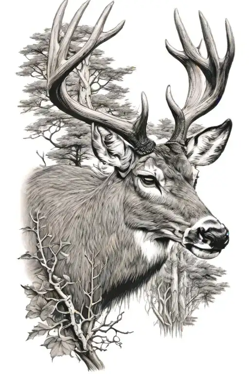 Hunting Scene Whitetail Buck