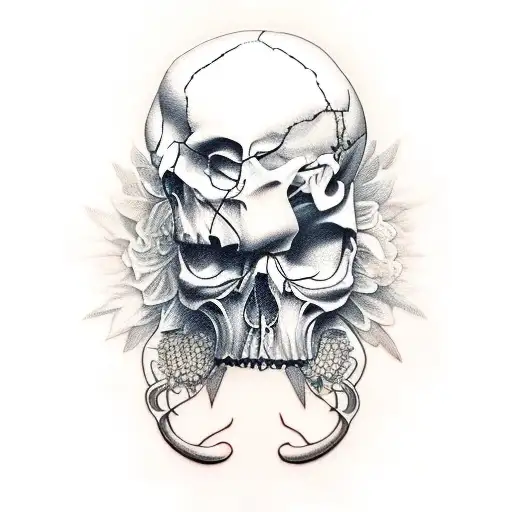 Face With One Half Bare Skull