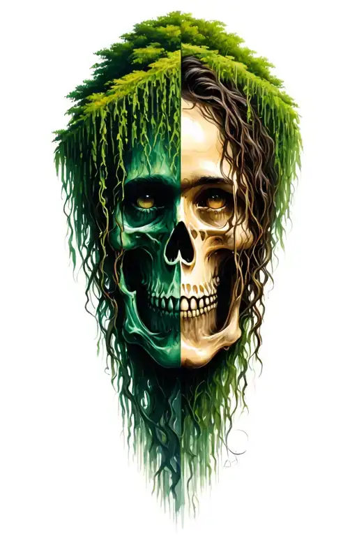 Weeping Willow Tree One Half Symbolise Life While The Other Death