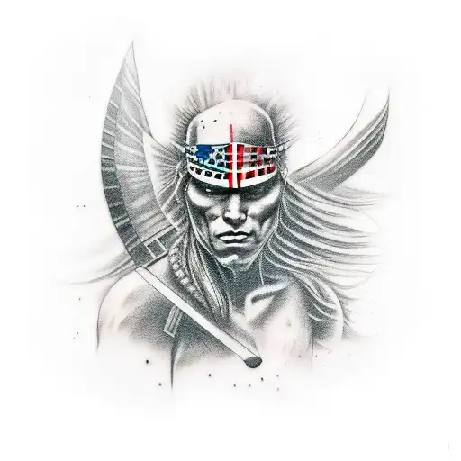 Fallen Warrior And American Flag