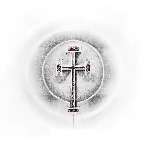 Christian Cross With Music Notes