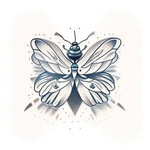A Tattoo Depicting A Magestic Moth