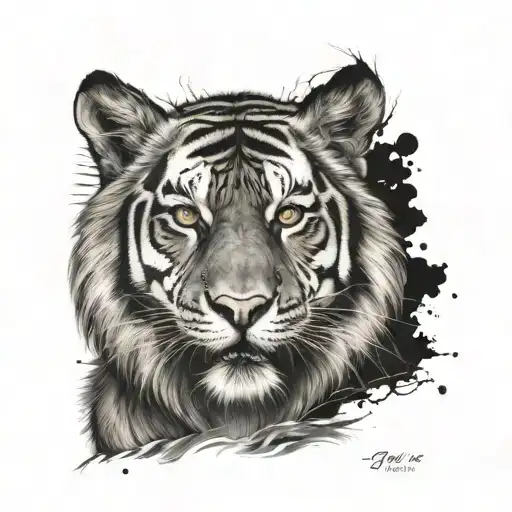 Tiger Tattoo With Wolf