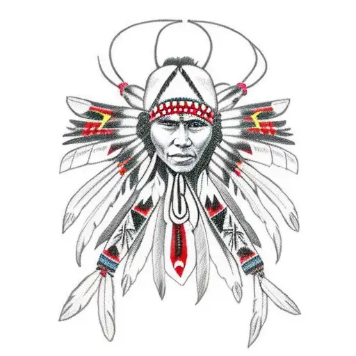 Native American Women In A Headdress