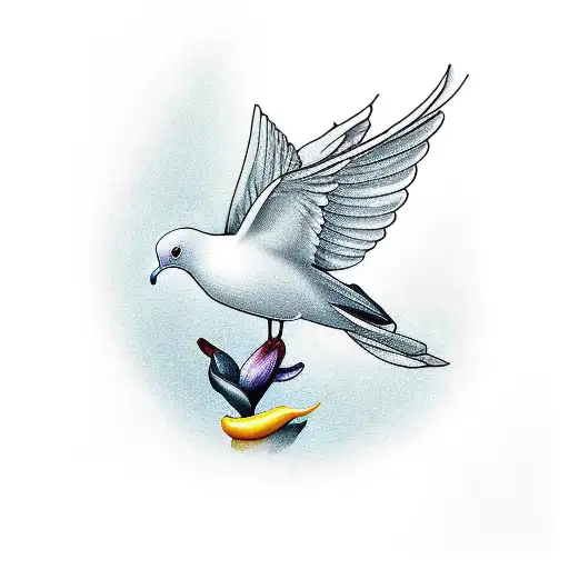 A Dove With A Lily In Its Mouth