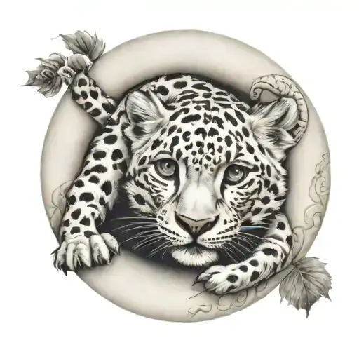 Baby Snow Leopard And Baby Oriental Dragon Yin Yang
