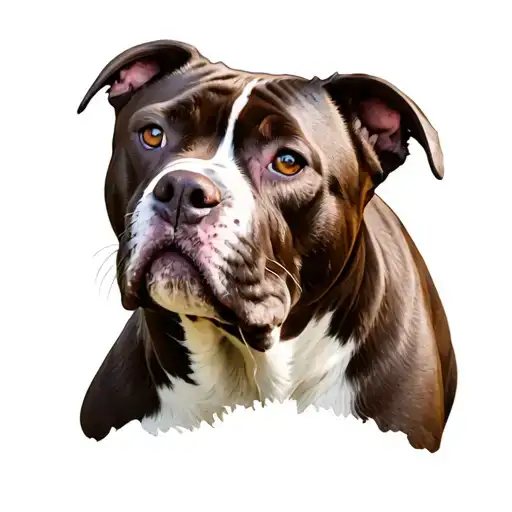 Pit Bull White And Reddish Brown Spot On Ear