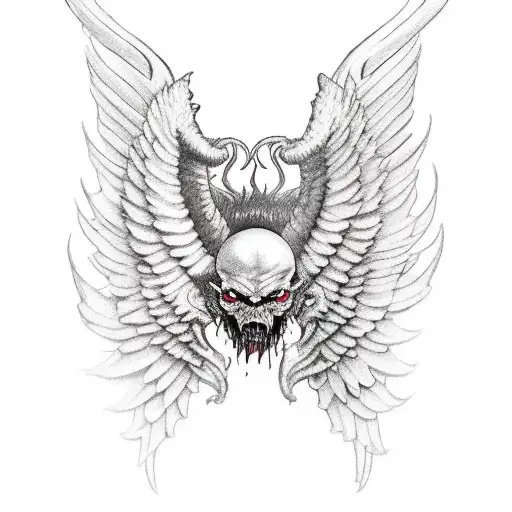 A Man With The Wings And Horns Of The Devil And The Pharynx Of An Angel