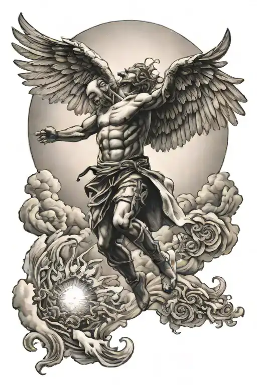 Man With Wings Falling From The Sun