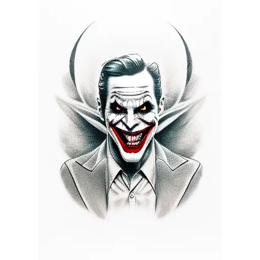 Joker Scary Smile And Half Face With Mas Sad