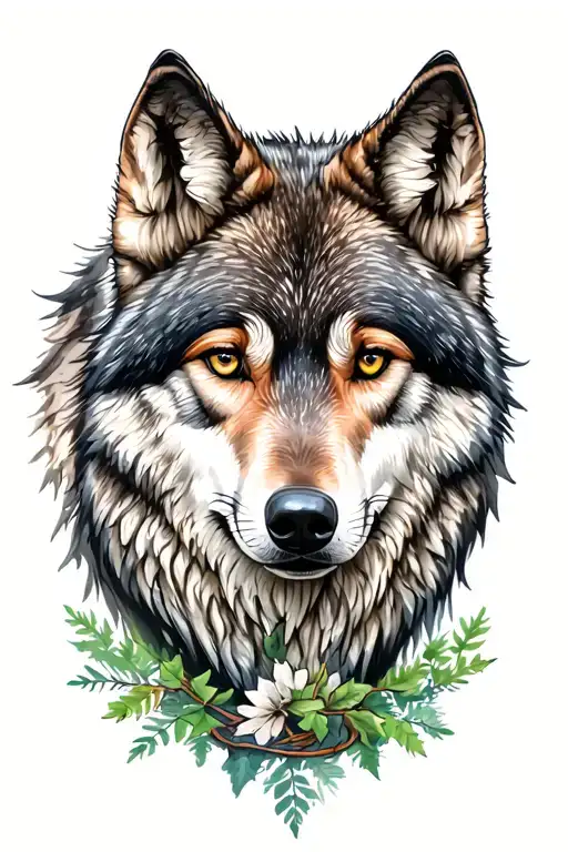 Lone Wolf In A Forest