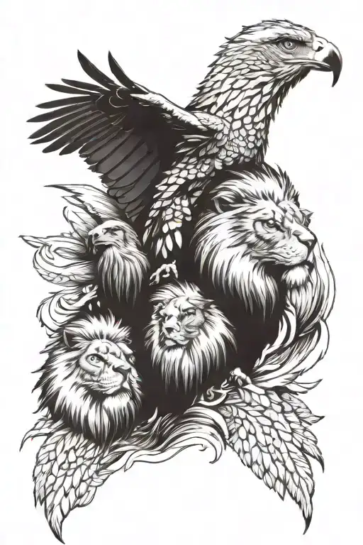 Eagle Lion Father Child
