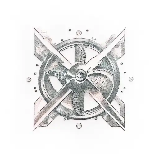 A Motorcycle Engine Composed Of Various Marvel Superhero Symbols