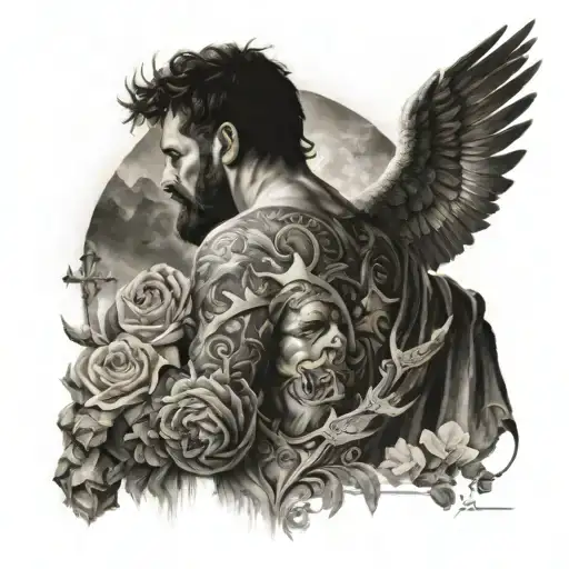 Full Back Tattoo Completely Religious Theme